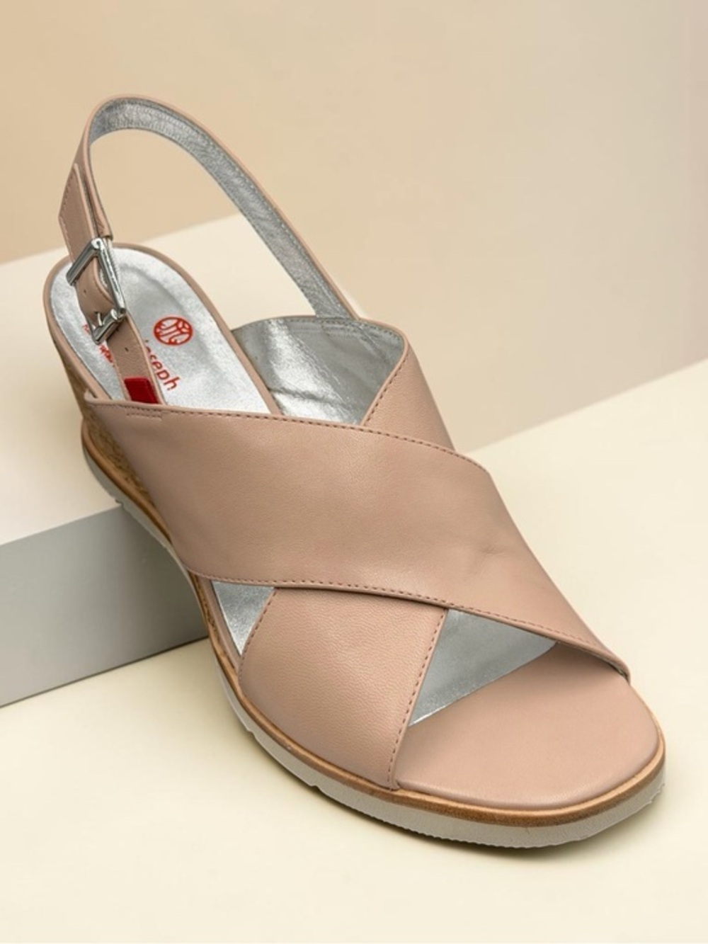 New Marc Joseph Myrtle Beach Geranium Napa Slingback Sandal Wedge Women US 11
